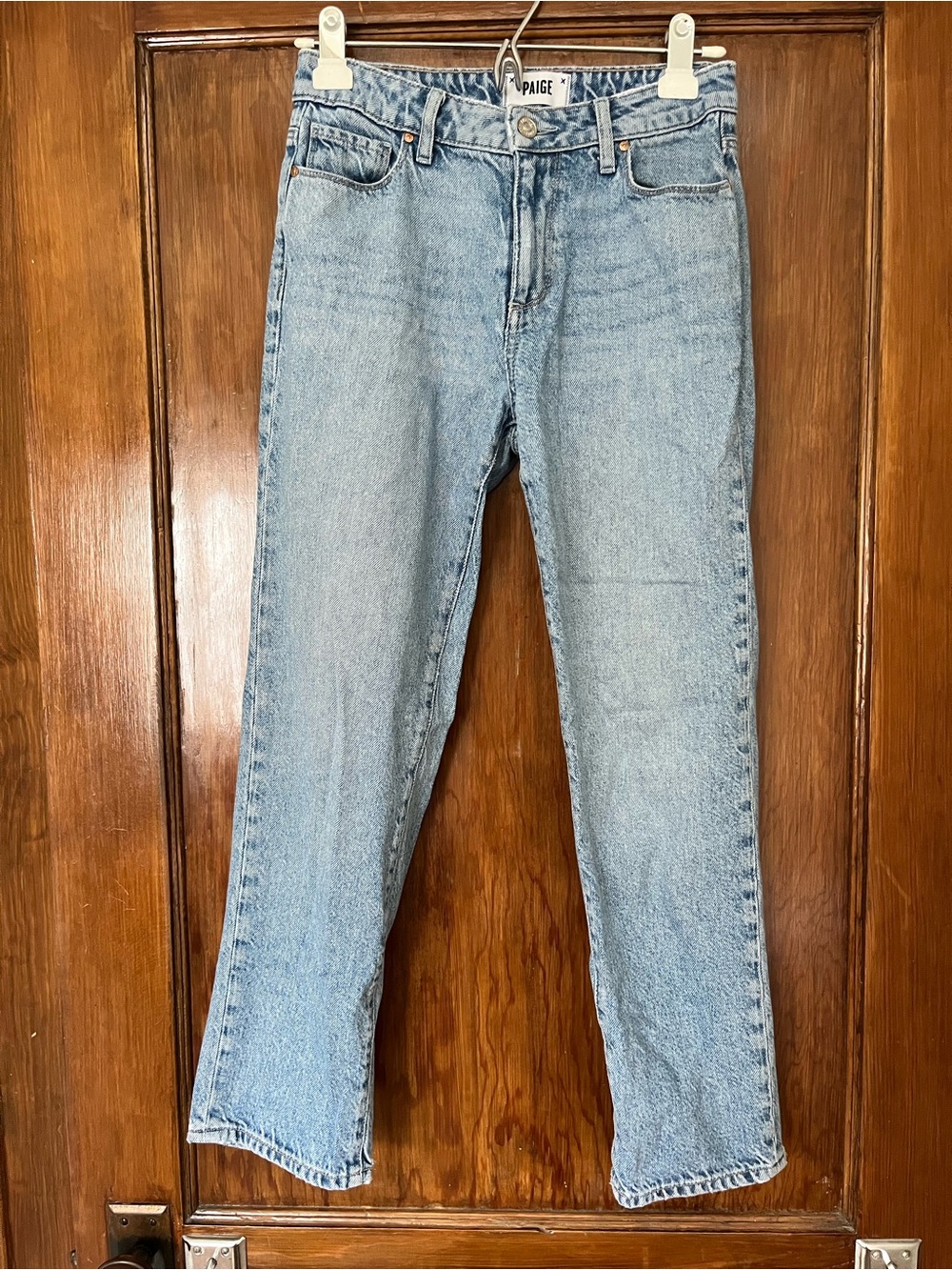 PAIGE Light Wash Straight Leg Jeans